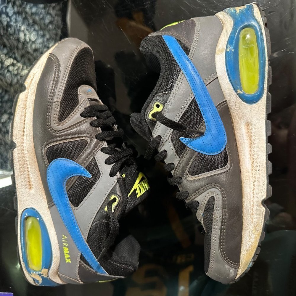 Nike Air Max 407759-029 2012 Black Blue Check Youth Size 5.5